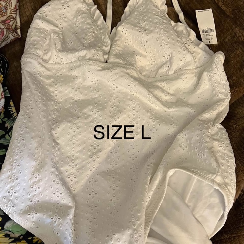 White Eyelet Swimsuit Size L